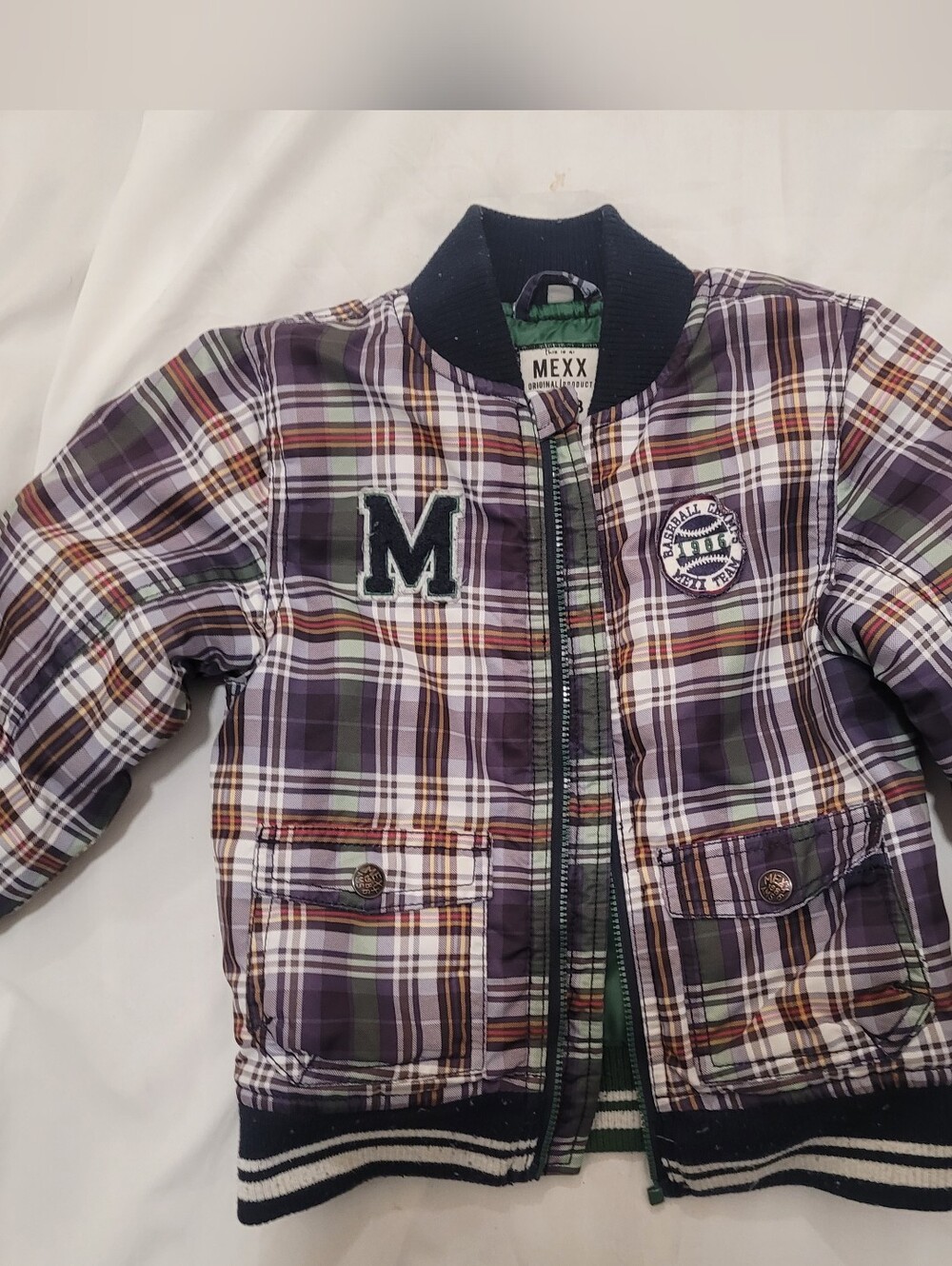 MEXX Boys Purple Plaid Bomber Jacket